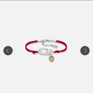 Dior and Kaws Red Bracelet with Silver and Green Charm